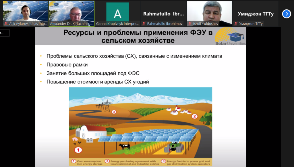 Solar Universities Seminar: “Agricultural Applications of PV” for Universities in Central Asia and the Caucasus